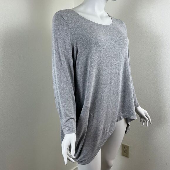 Bryn Walker Womens Size XL Gray Asymmetrical Jersey Knit Pullover Sweatshirt Top - Picture 3 of 11